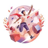 A person running illustration in flat style vector