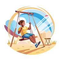 Joyful Activities Flat Style Illustrations vector