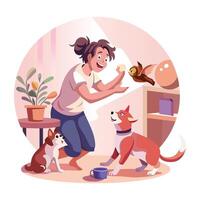 Joyful Activities Flat Style Illustrations vector