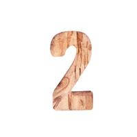 Wood Number Two. Front view. Watercolor illustration in rustic style isolated on white background. Design element with a realistic wooden texture vector
