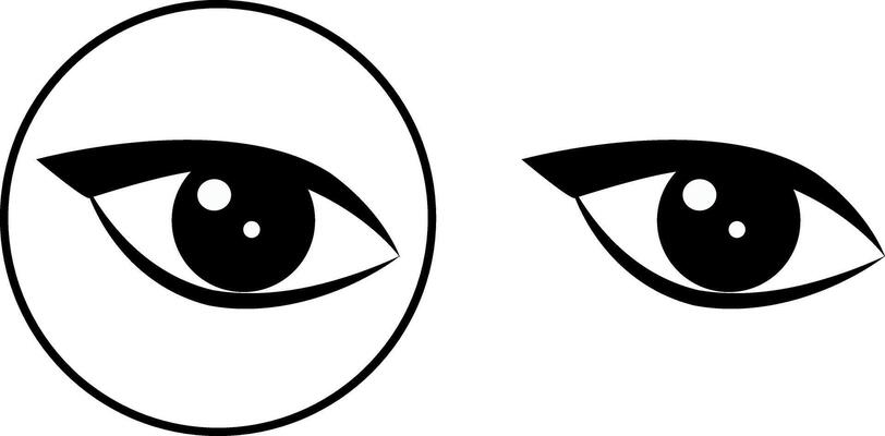 Images of the eyes. icon of the eye, its appearance and vision.A set of images of the eyes.Human eyes on a transparent background. A symbol of vision. The See or observe sign.