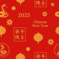 seamless new year pattern for chinese new year of the snake vector