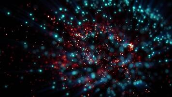 cosmic matter saturated with bright light rotates in virtual space emitting energy. video