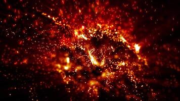 cosmic matter saturated with bright light rotates in virtual space emitting energy. video