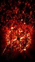 cosmic matter saturated with bright light rotates in virtual space emitting energy. video