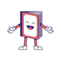 A cartoon book character with arms and legs vector