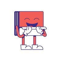 A cartoon character holding a book vector