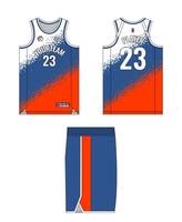Basketball Jersey Template Design. Basketball Uniform Mockup Design. Professional Basketball Kit Design Template. Custom Basketball Jersey and Shorts Template Set. vector