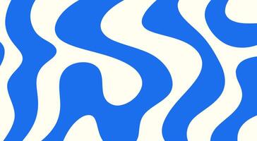 Abstract Blue and White Wavy Pattern Background. Modern Fluid Wave Design. Minimalist Blue Flowing Lines. vector