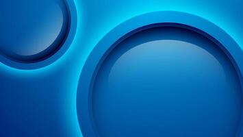 blue glossy circles abstract background with light vector