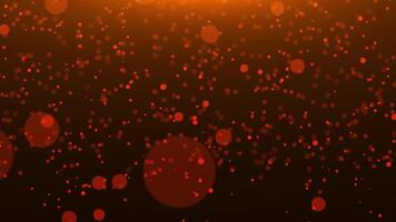 Orange particles taking off and moving chaotically. Vapor particles, bokeh particles. Abstract animation. video