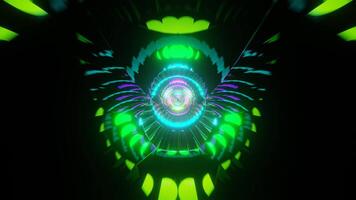 abstrato multicolorido psicodélico hipnótico tecnologia vj ciclo fundo. 3d desatado ciclo movimento ilusão gráficos para música etapa transição, shows, retrô, hitech. video