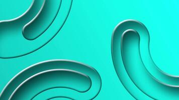 animation of blue and yellow 3d paper lines on green background with copy space video