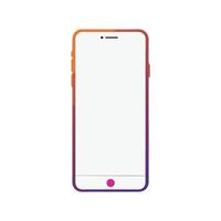 An iphone with a blank screen on a white background vector