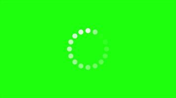 Loading circle animation. Round loading animation. White gradient dotted round loading. Loading animation on green screen background video