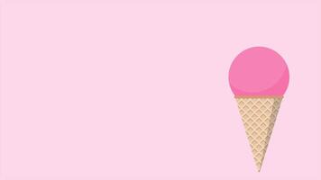 Sweet ice cream animation. Ice cream cone animation. Ice cream cone with topping and colorful sprinkles video