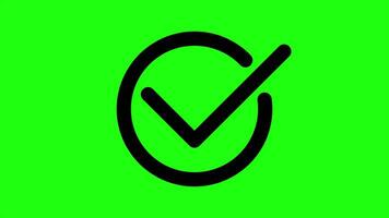 Check mark symbol animation. Animation of check mark icon. Approve and confirm sign. Correct symbol in motion graphic video