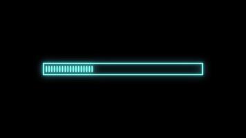 Loading bar animation. Glowing neon loading bar animation. Loading progress bar animation. Transparent background with alpha channel video