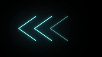 Neon glowing sign animation. Neon arrow direction sign animation. Glowing neon arrow. Neon arrow symbol icon. Transparent background with alpha channel video
