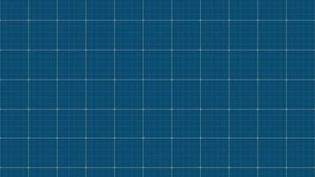 Blank blue sheet of paper with grid animation. Blueprint background animation. Blueprint concept for engineering. Grid graph pattern. Seamless loop animation video