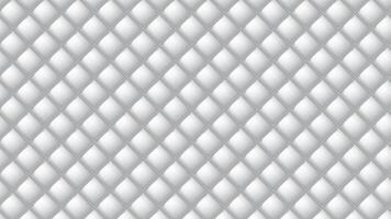 Upholstery quilted background animation. Quilted stitched background pattern. White leather texture sofa backdrop. 4K seamless loop animation video