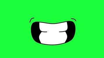 Cartoon character talking mouth, speaking mouth, lip sync loop animation on green screen background video