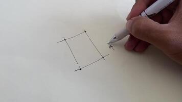 architect hand drawing sketch design architecture construction project building house. architect draw paper concept plan engineering blueprint home engineer industry professional. architectural. video