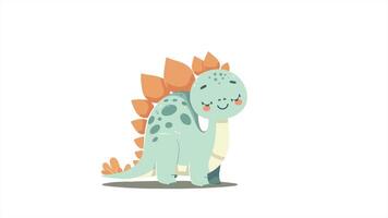Cute dino with green screen, 2d looping animation video