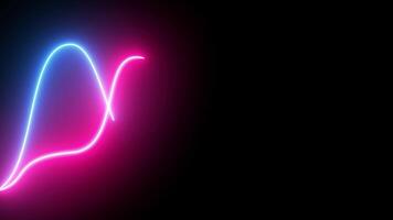 glowing neon glowing lights, abstract blue wave, Bright neon blue laser curve line abstract technology background. Seamless loop. 4K video
