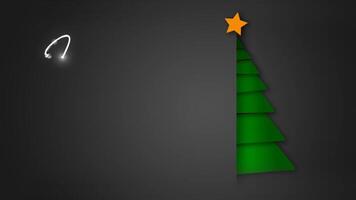 Unfolding Green Paper Merry Christmas Tree 4K features a gray envelope background with paper pieces animating out to make a green Christmas tree with an animated Merry Christmas message. video