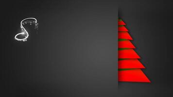 Unfolding Red Paper Seasons Greetings Tree 4K features a gray envelope background with paper pieces animating out to make a red Christmas tree with an animated Seasons Greetings. video