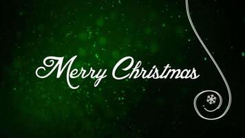 Green Sparkling Merry Christmas Happy New Year 4K Loop features glitter swirling around in a green atmosphere with an animated Merry Christmas Happy New Year text in a loop. video