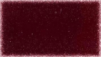 Snow Glitter Frame on Red Background 4K Loop features a white particle frame with particles being drawn to the far distance in a dark red atmosphere in a loop. video