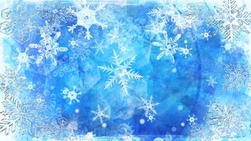 Blue Snowflake Happy Holidays 4K Loop features an animated blue snowflake atmosphere with a hand written Merry Christmas message in a loop video