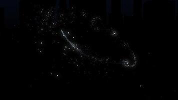 Merry Christmas from New York 4K Loop features a dark screen with a burst of stars leading the viewer to a silhouette of New York with a Merry Christmas from New York message in a loop. video