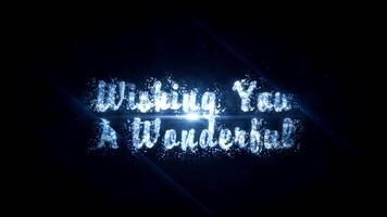 Wonderful Christmas Happy Prosperous New Year 4K Loop features a Christmas New year greeting with particles and glass panels in a loop. video