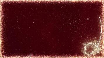 Red Christmas Swirls Red Background 4K Loop features a white particle frame with particle swirls animating on and off screen in a dark red atmosphere in a loop. video