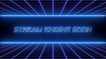 Stream Ending Soon neon glow with grid seamless loop video