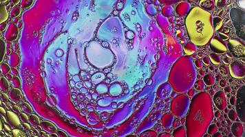 Colorful Abstract and Shiny Oil Bubbles Circles Background video