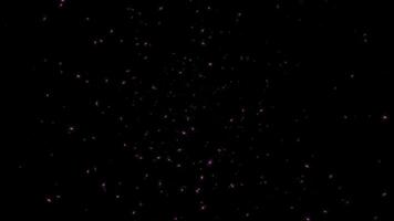Abstract animation loop pink stars particles flow on black background video