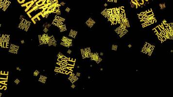 Loop black Friday Day Sale falling text abstract background video
