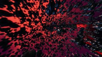 Abstract Follow Us gold glitch text with particles digital effect video