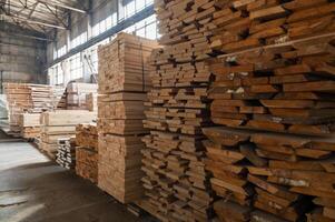 Warehouse with various types of timber photo