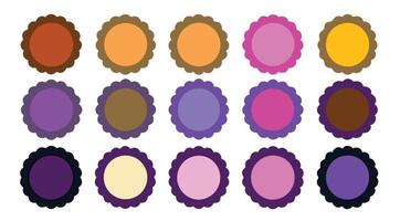 A set of oval frames with different colors vector