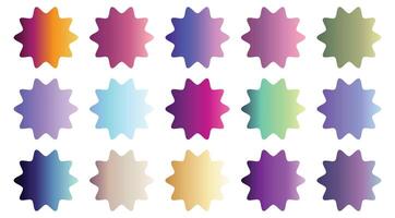 A set of different colored star shapes vector