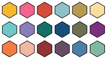 Color palette for hexagon shapes vector