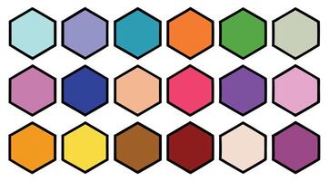 Colorful hexagon shapes in different colors vector