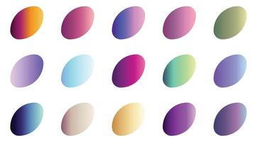 A set of colored circles with different shapes vector