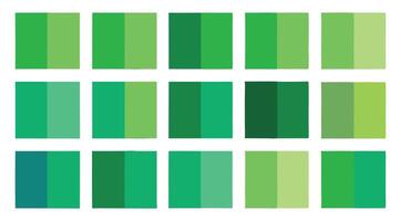 Green color palette with different shades of green vector