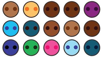 A set of colored circles with different shapes vector